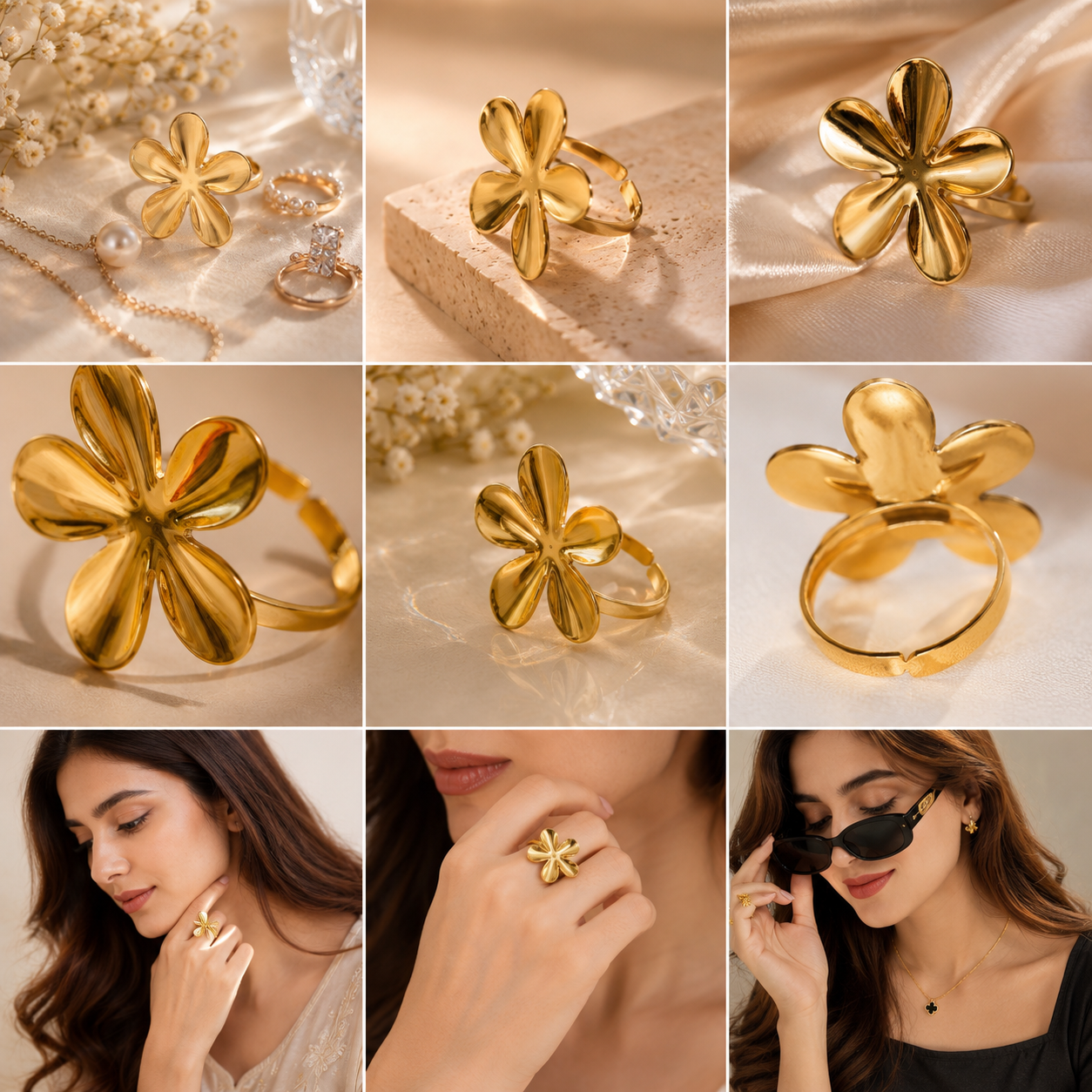 Petal Bloom Statement Ring | Alifbaay Floral Harmony Collection