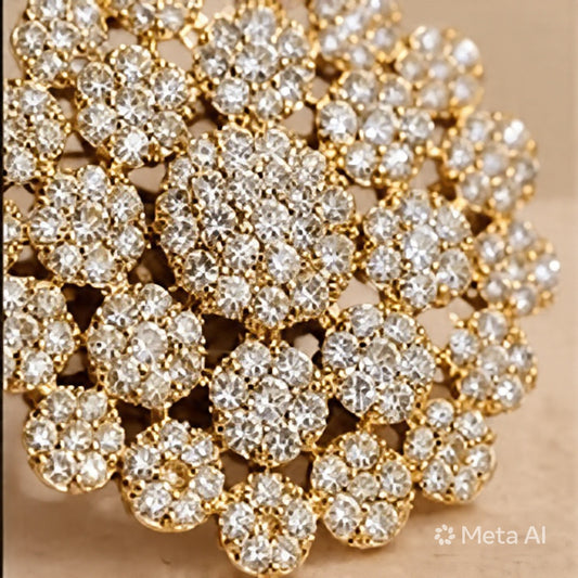 Radiant Cluster Statement Ring | Luxury Crystal Cocktail Ring in Gold & Silver