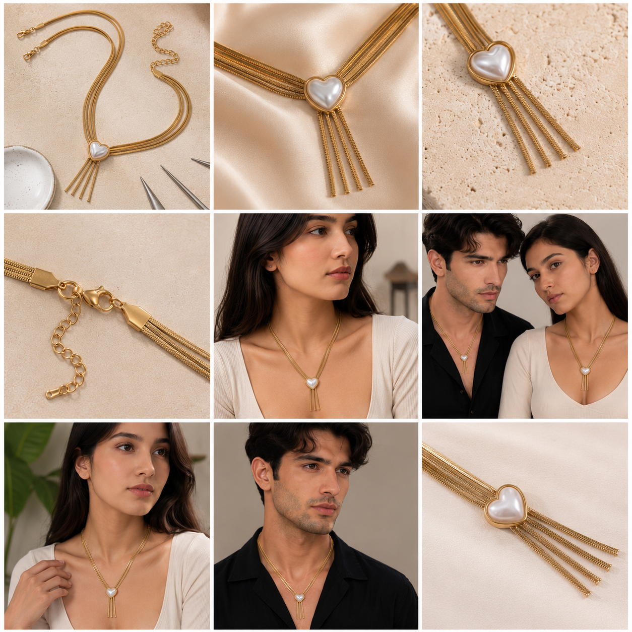Luxury Heart Pendant Necklace – Elegant Gold Love Necklace