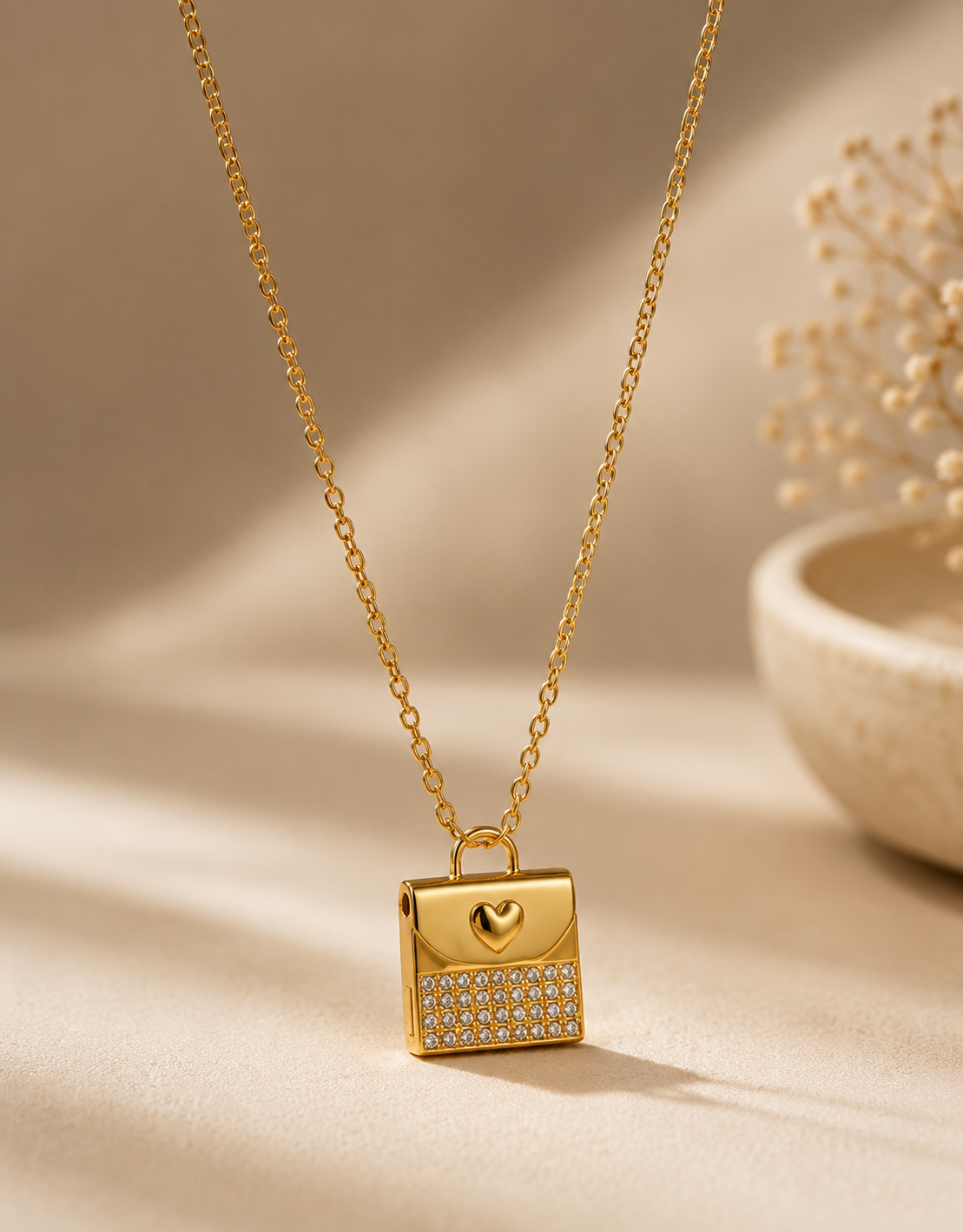 Luxury Crystal Handbag Pendant Necklace