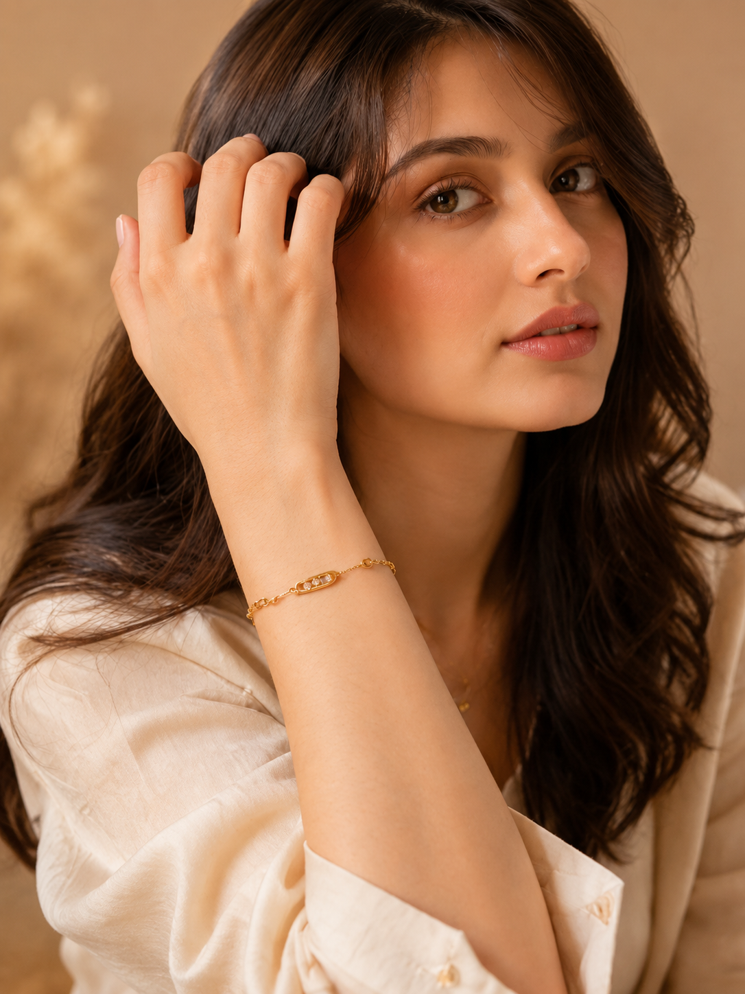 Luxury Geometric Crystal Link Bracelet – Elegant Minimalist Bracelet for Women