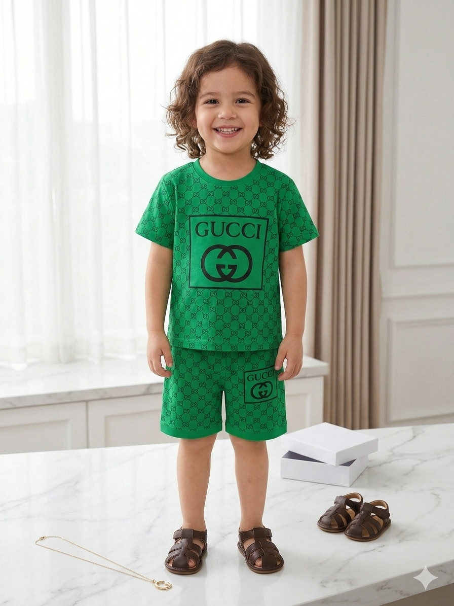 Luxury Designer-Inspired Kids' Co-ord Set –  Cotton Blend