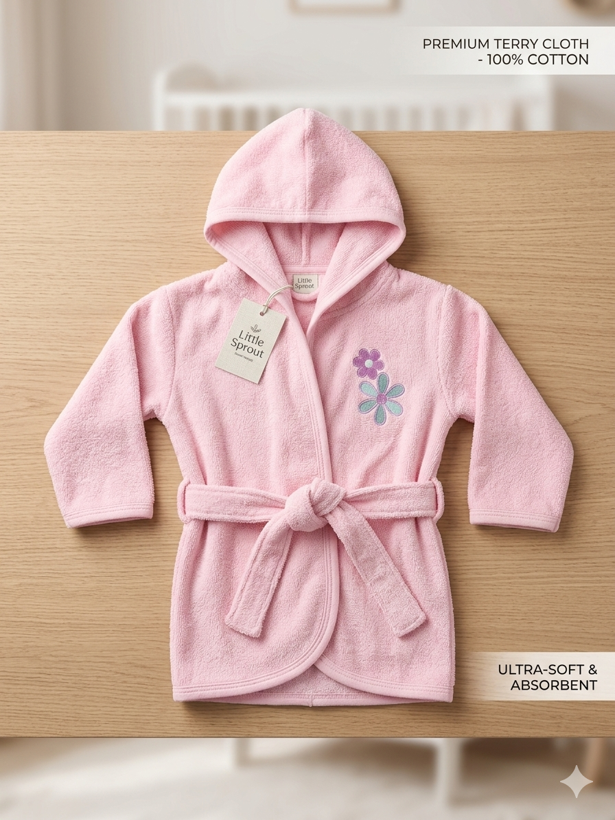 Premium Soft Cotton Hooded Baby Bathrobe – Ultra-Absorbent
