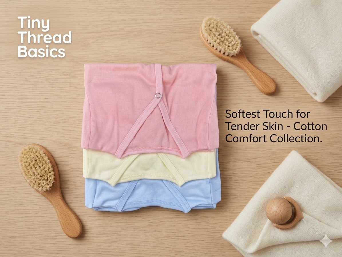 Premium Cotton Baby Vest Trio (Pack of 3) – Ultra-Soft Front-Snap Undershirts