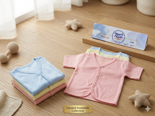 Premium Cotton Baby Vest Trio (Pack of 3) – Ultra-Soft Front-Snap Undershirts