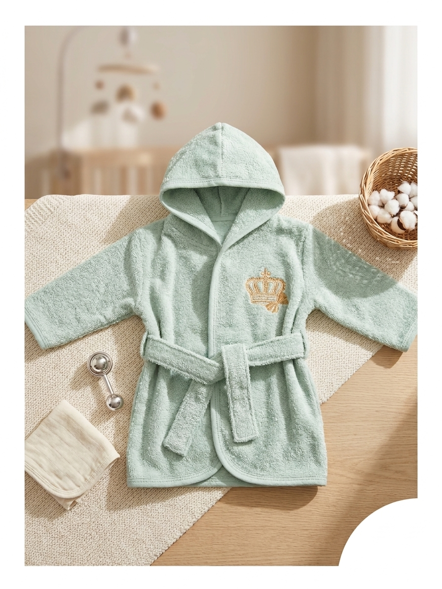 Premium Soft Cotton Hooded Baby Bathrobe – Ultra-Absorbent