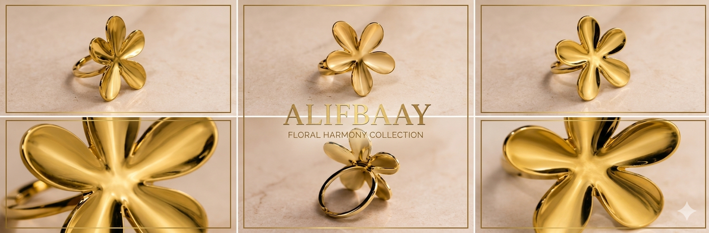 Petal Bloom Statement Ring | Alifbaay Floral Harmony Collection