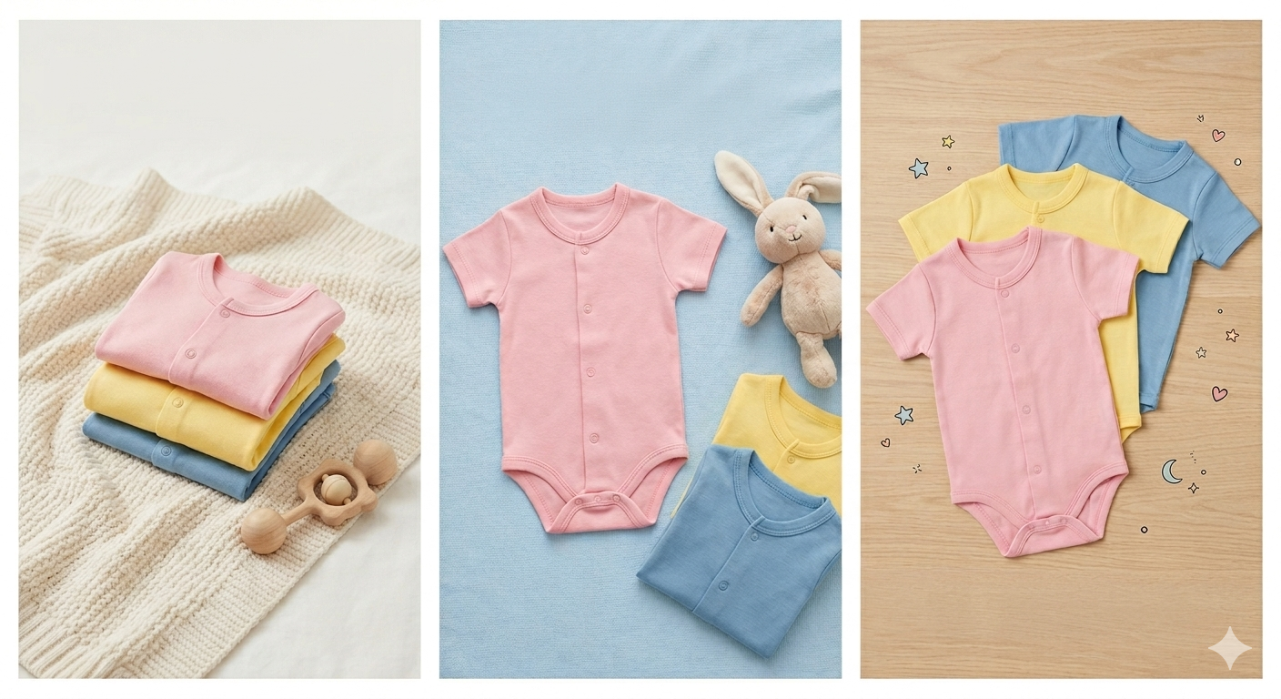 Premium Cotton Baby Vest Trio (Pack of 3) – Ultra-Soft Front-Snap Undershirts