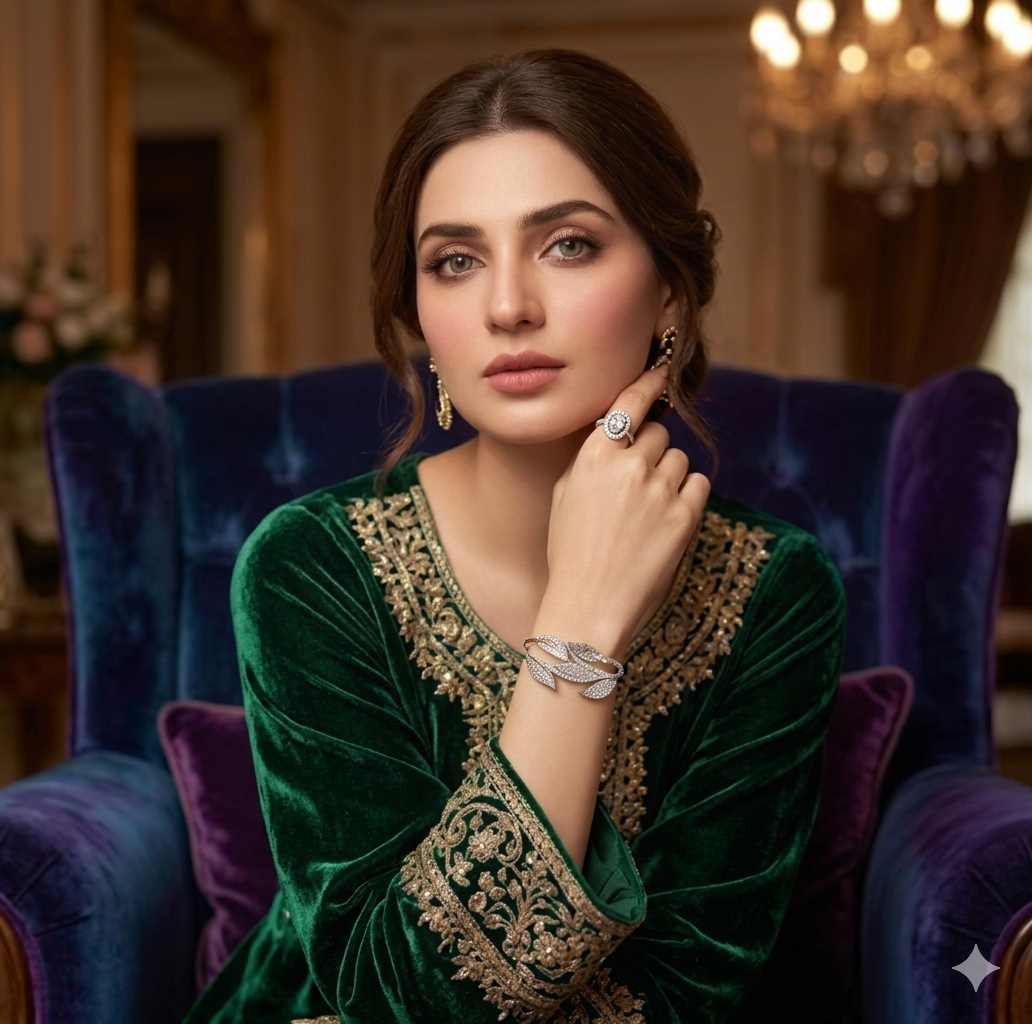 Everlasting Grace" Leaf Motif Zircon Bracelet