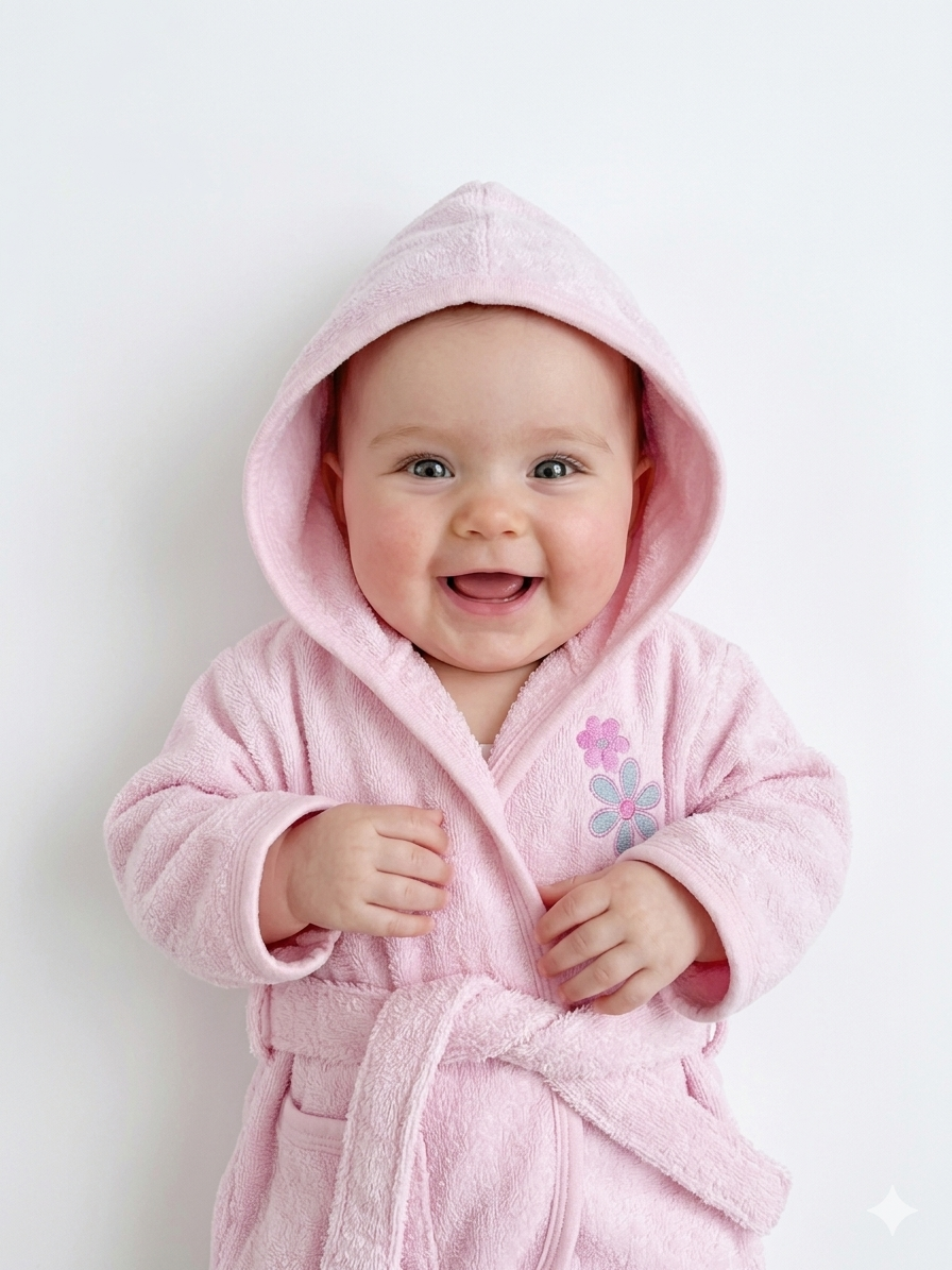 Premium Soft Cotton Hooded Baby Bathrobe – Ultra-Absorbent