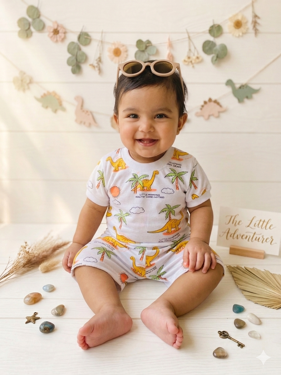 Little Adventurers: Baby Dinosaur Short Set