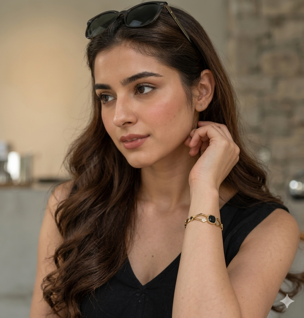 Modern Trio-Circle Statement Bangle | Alifbaay Luxury Minimalist Jewelry