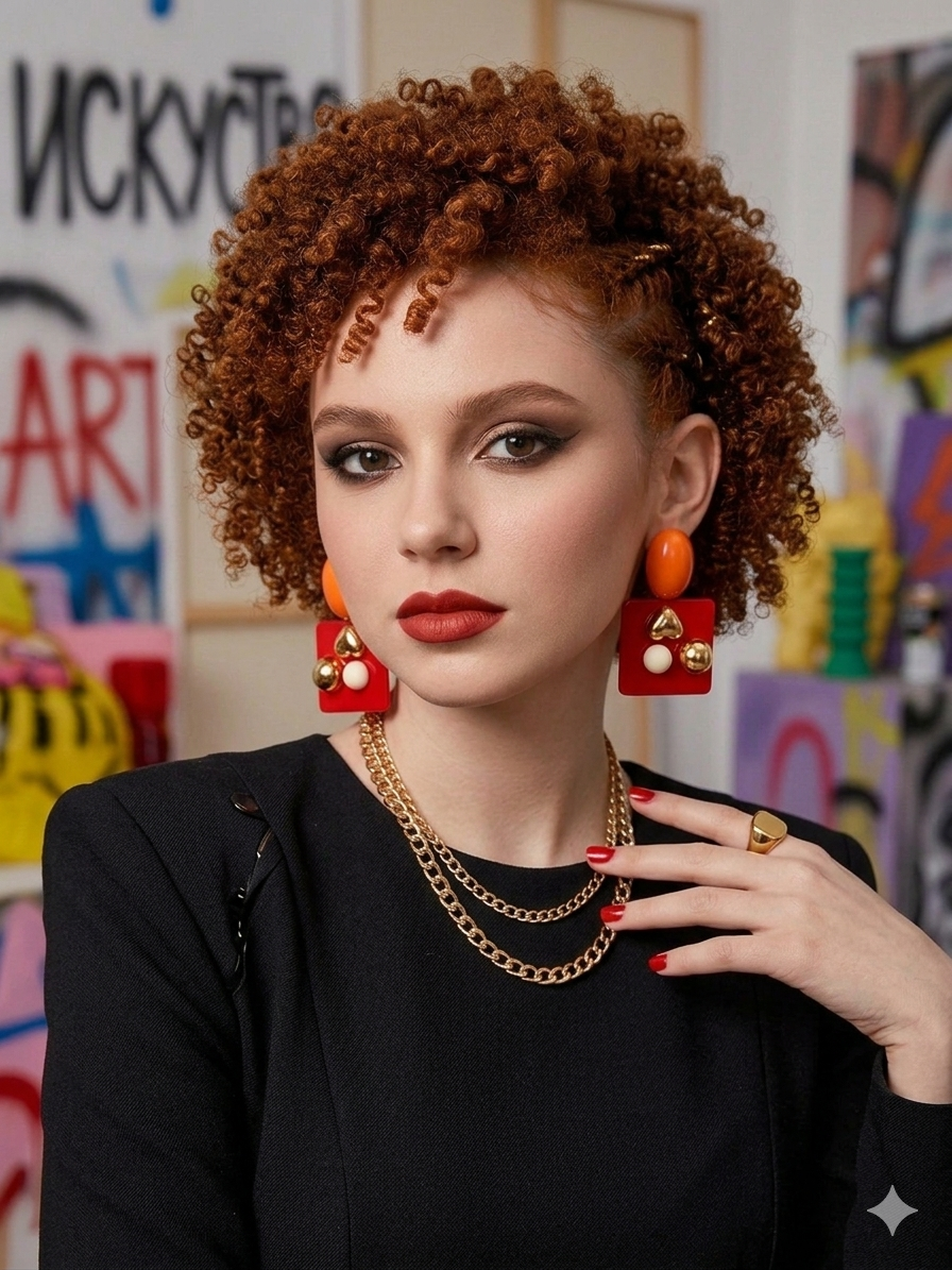 Description: Geometric Charm Statement Earrings