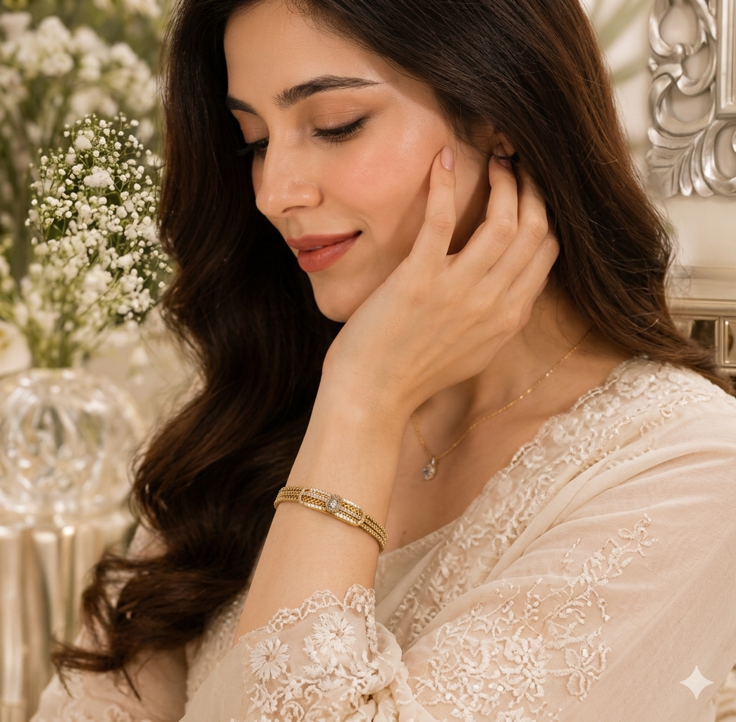 Radiant Filigree Mesh Bangle | Alifbaay Luxury Minimalist Jewelry
