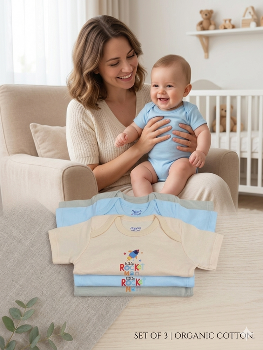 Little Rocket Man – Organic Cotton Baby Onesies （Set of 3）