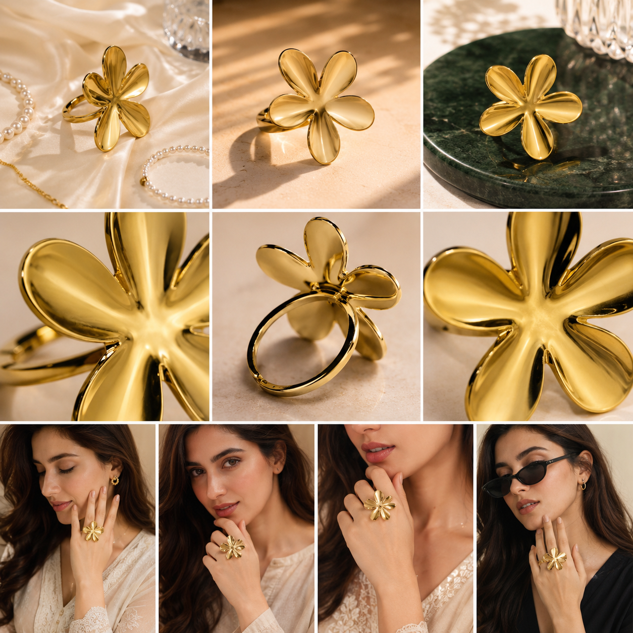 Petal Bloom Statement Ring | Alifbaay Floral Harmony Collection