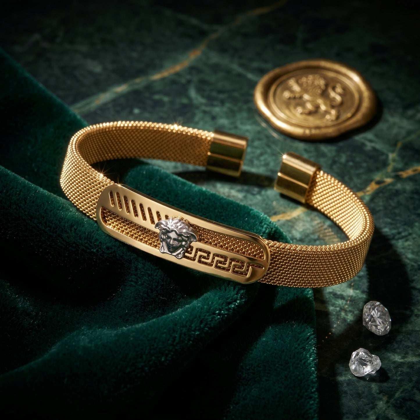 Radiant Filigree Mesh Bangle | Alifbaay Luxury Minimalist Jewelry