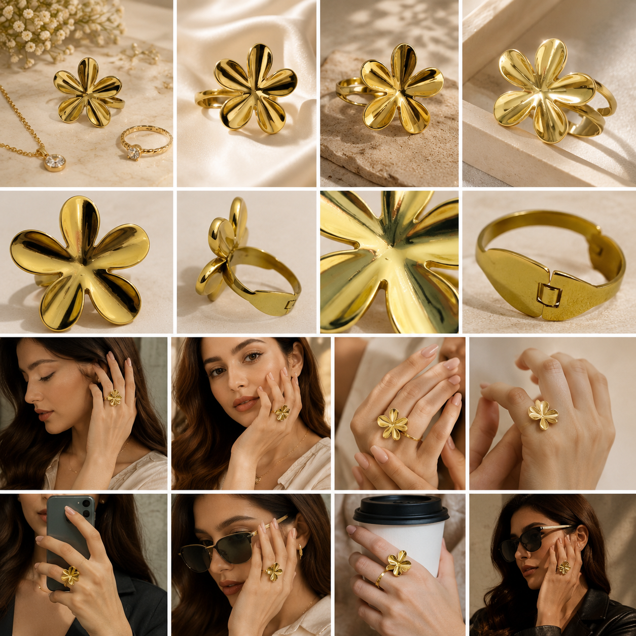 Petal Bloom Statement Ring | Alifbaay Floral Harmony Collection