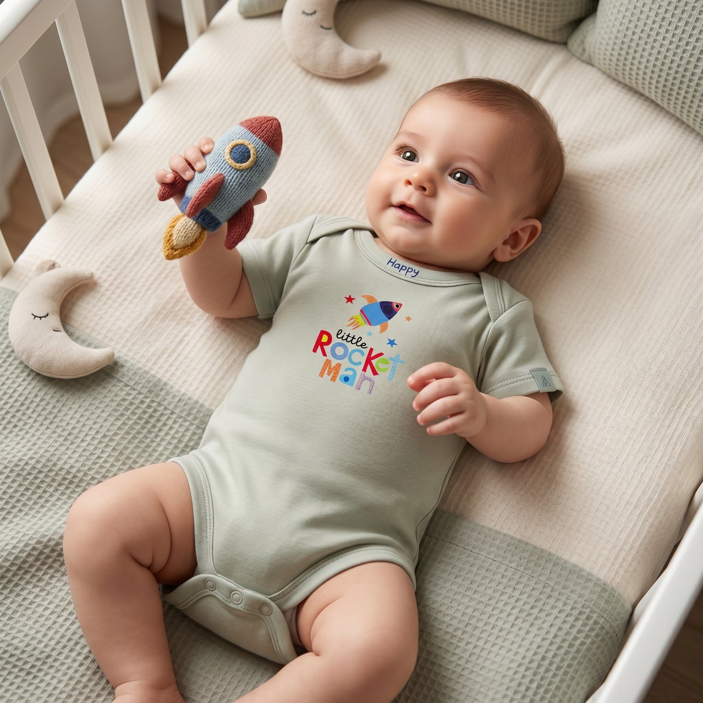 Little Rocket Man – Organic Cotton Baby Onesies （Set of 3）
