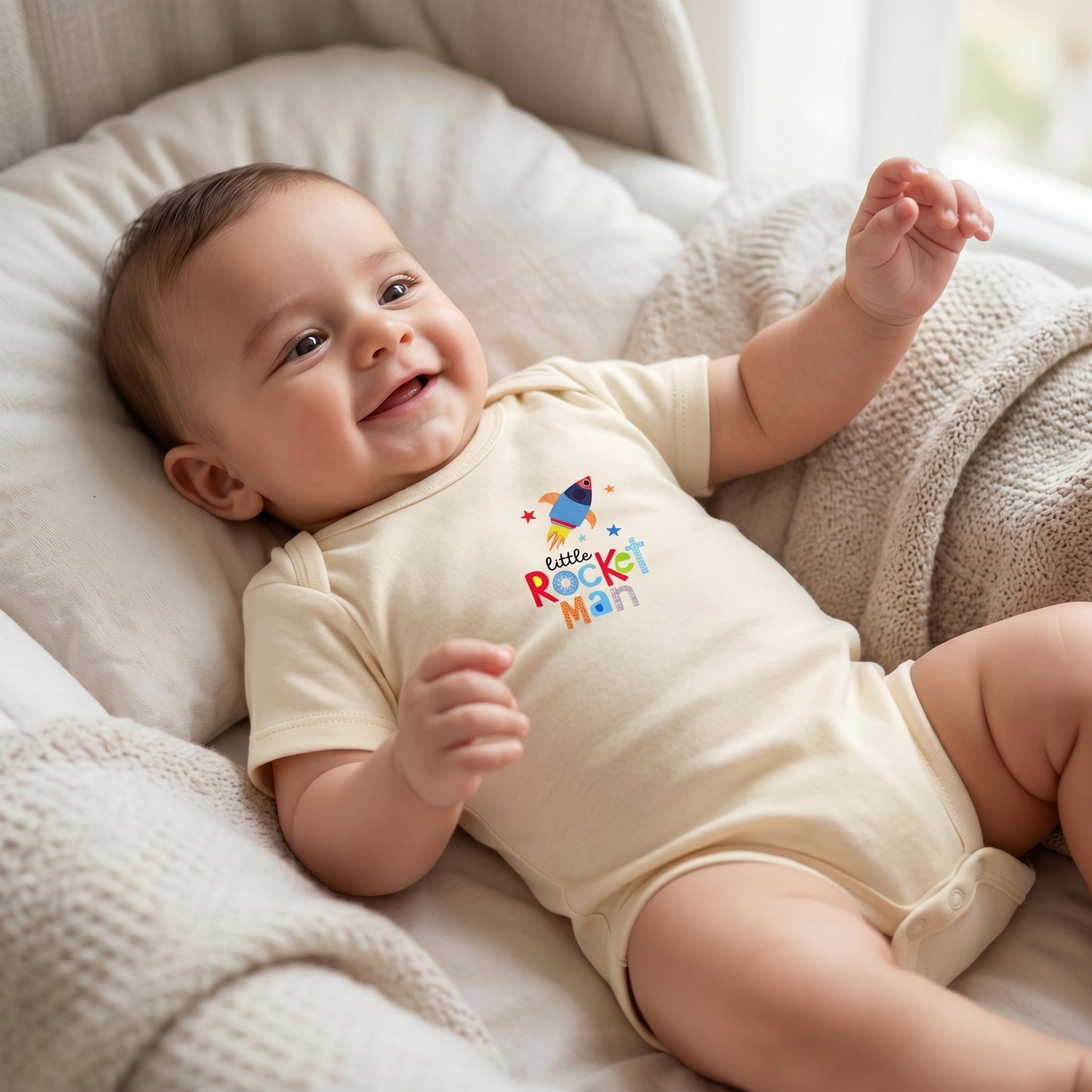 Little Rocket Man – Organic Cotton Baby Onesies （Set of 3）