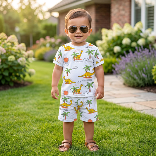 Little Adventurers: Baby Dinosaur Short Set