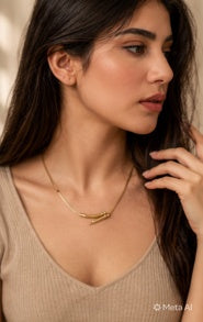 Alifbaay Minimalist Luxe Gold Nail Pendant Necklace