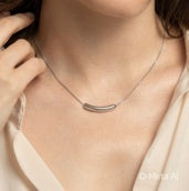 Alifbaay Premium Stainless Steel Curved Tube Necklace
