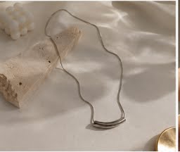 Alifbaay Premium Stainless Steel Curved Tube Necklace