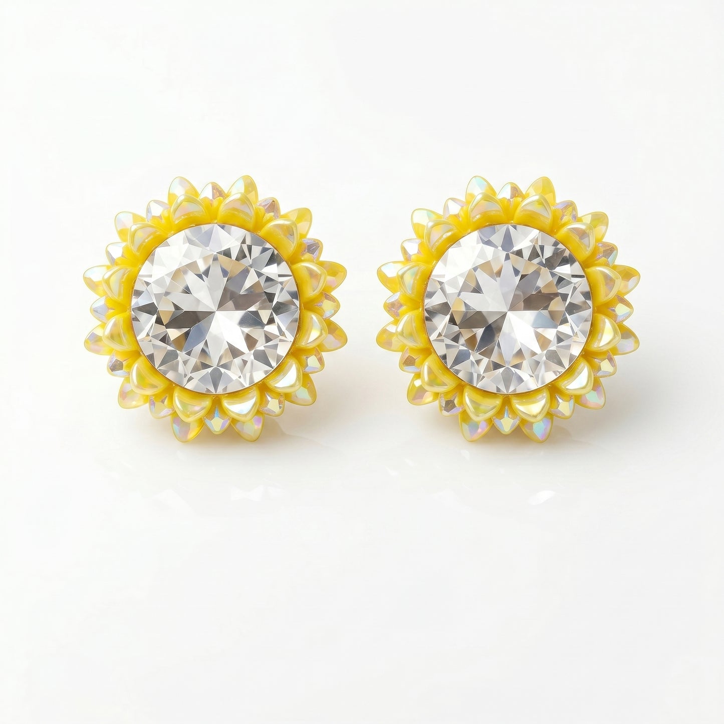 Luxury Blue Crystal Floral Stud Earrings – Elegant Statement Jewelry for Women