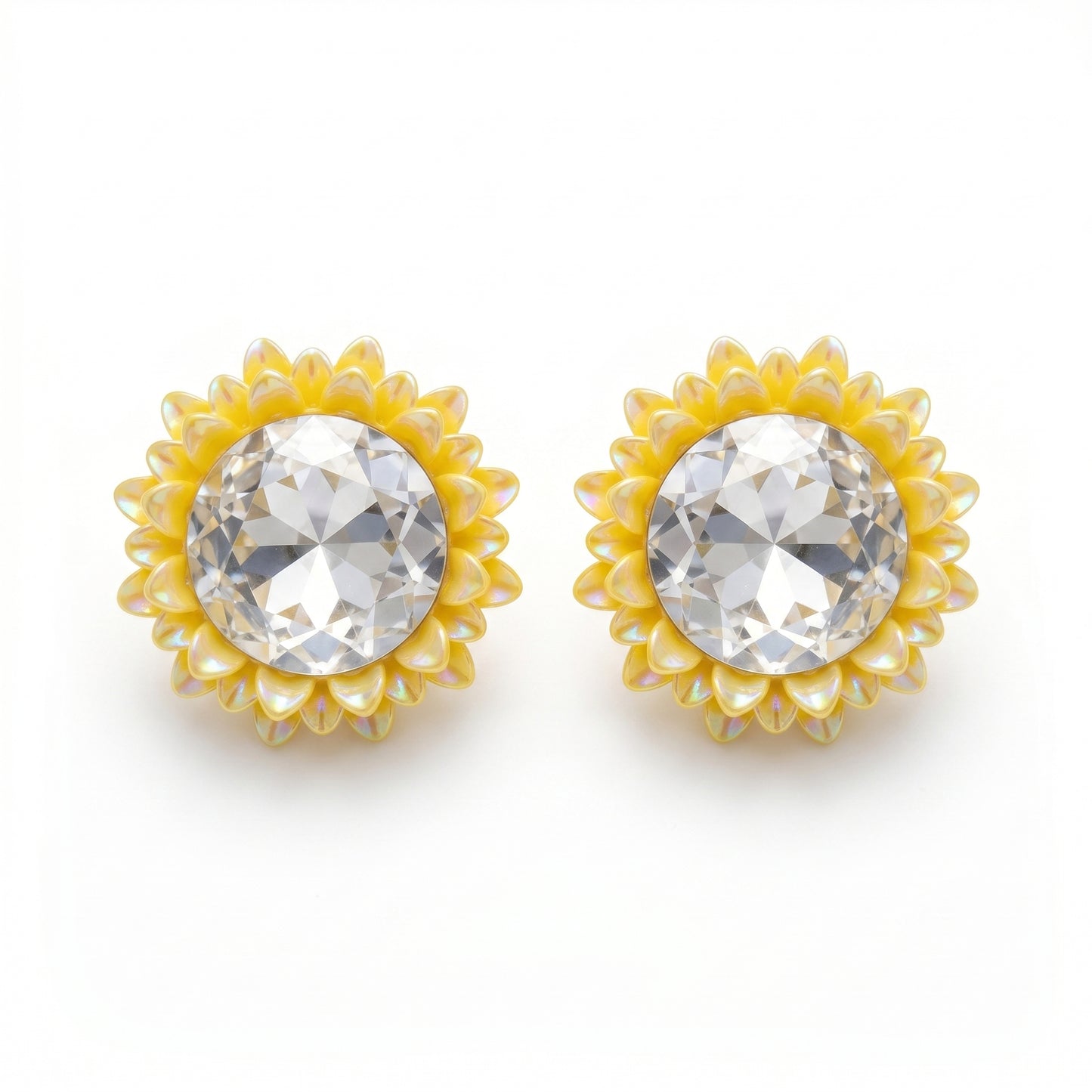 Luxury Blue Crystal Floral Stud Earrings – Elegant Statement Jewelry for Women