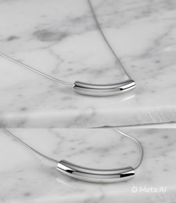 Alifbaay Premium Stainless Steel Curved Tube Necklace