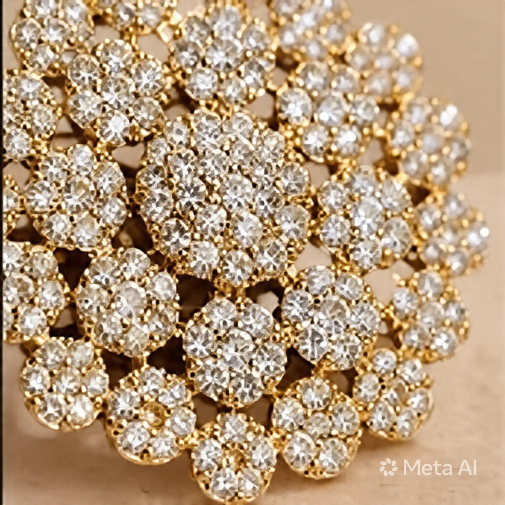 Radiant Cluster Statement Ring | Luxury Crystal Cocktail Ring in Gold & Silver